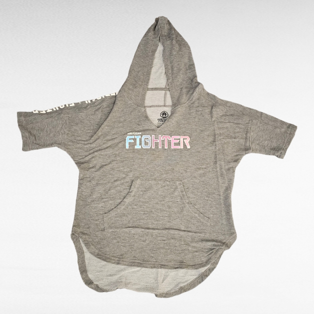 American Fighter Gray Hoodie 3/4 Sleeve Size Medium